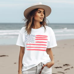 retro america american flag patriotic 4th of july women's graphic tee