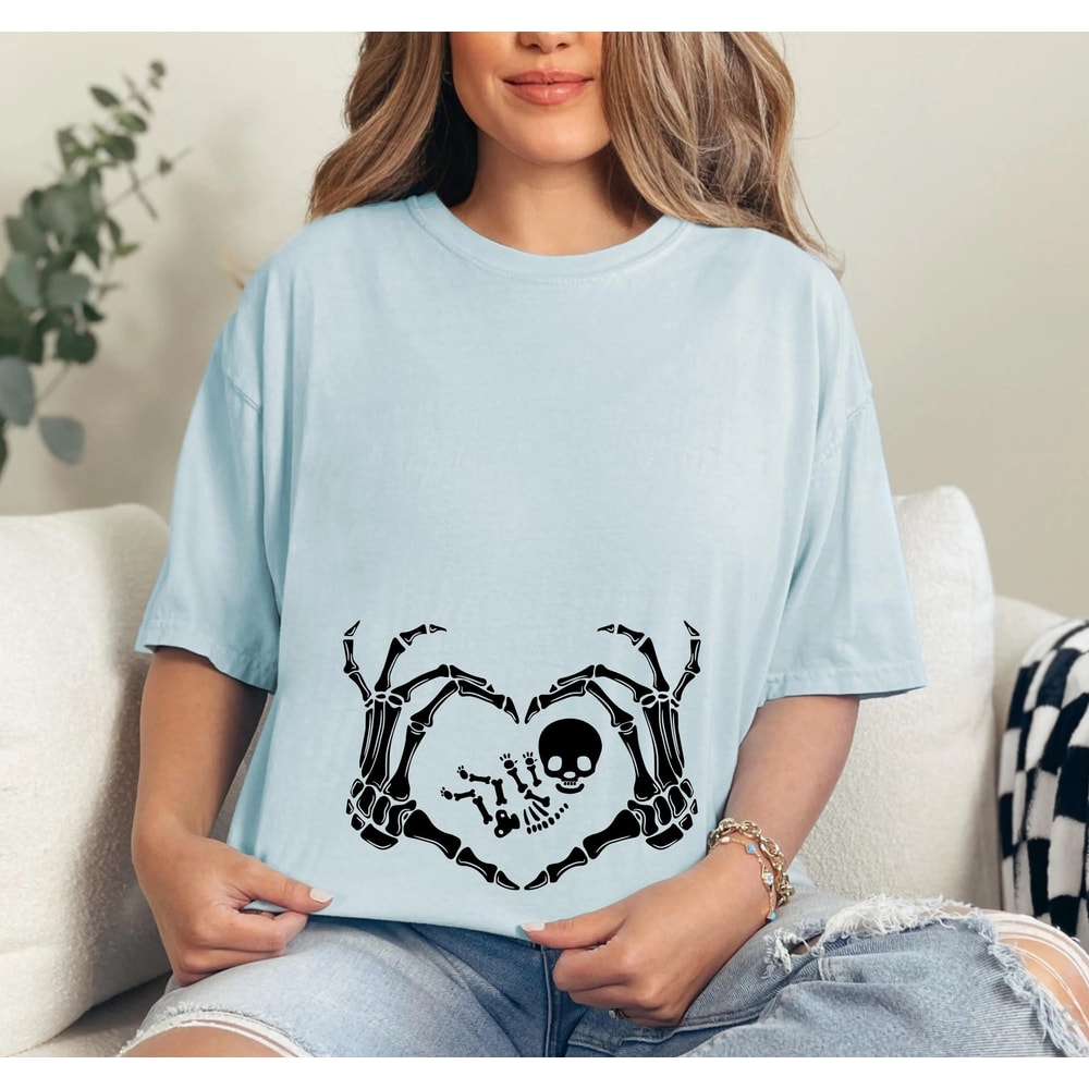 Pregnancy Halloween Shirt Skeleton Baby Tee Cute Maternity Halloween Shirt Spooky Mom To Be Pregnan 3