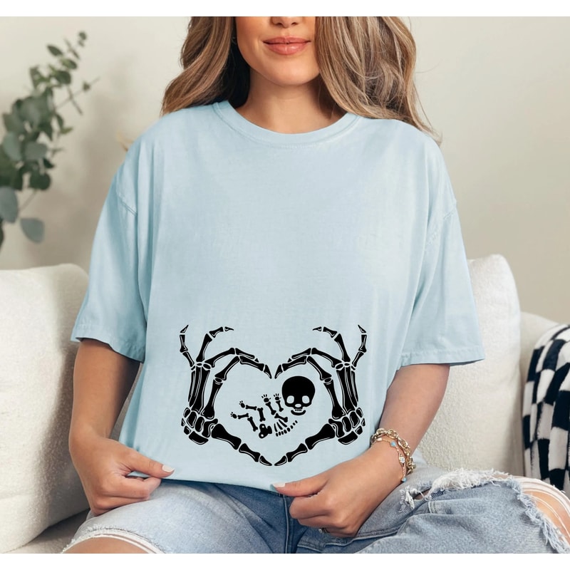 Pregnancy Halloween Shirt Skeleton Baby Tee Cute Maternity Halloween Shirt Spooky Mom To Be Pregnan 3