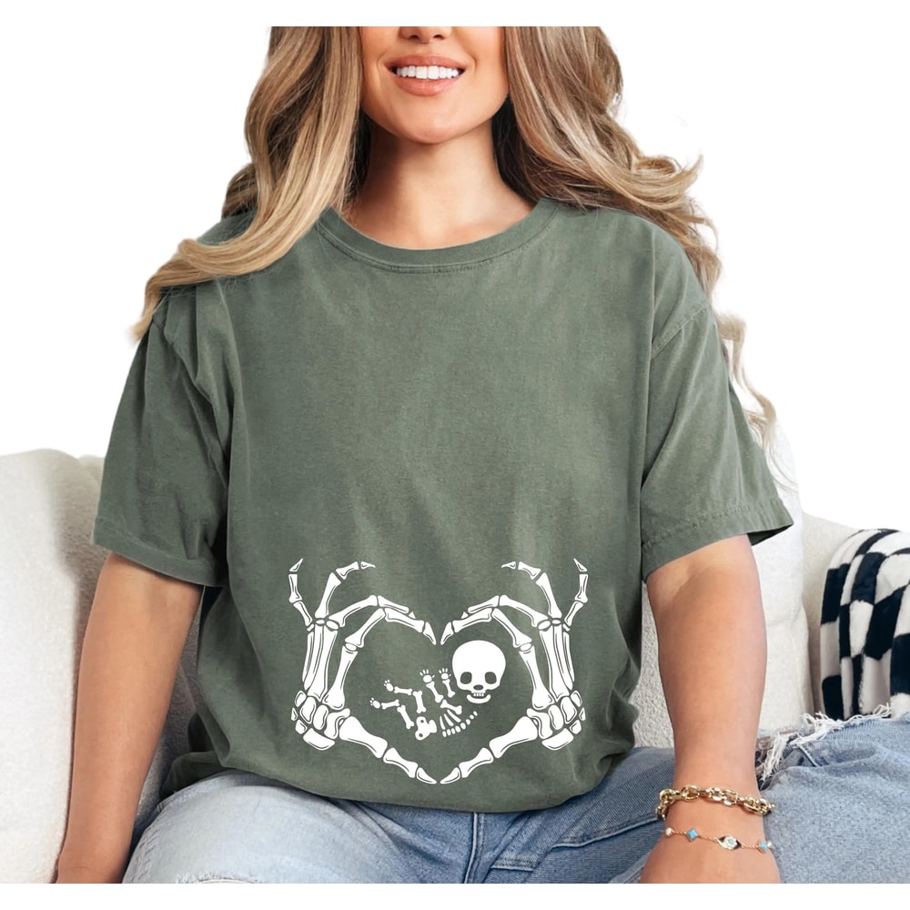 Pregnancy Halloween Shirt Skeleton Baby Tee Cute Maternity Halloween Shirt Spooky Mom To Be Pregnan 4
