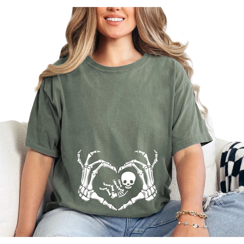 Pregnancy Halloween Shirt Skeleton Baby Tee Cute Maternity Halloween Shirt Spooky Mom To Be Pregnan 4