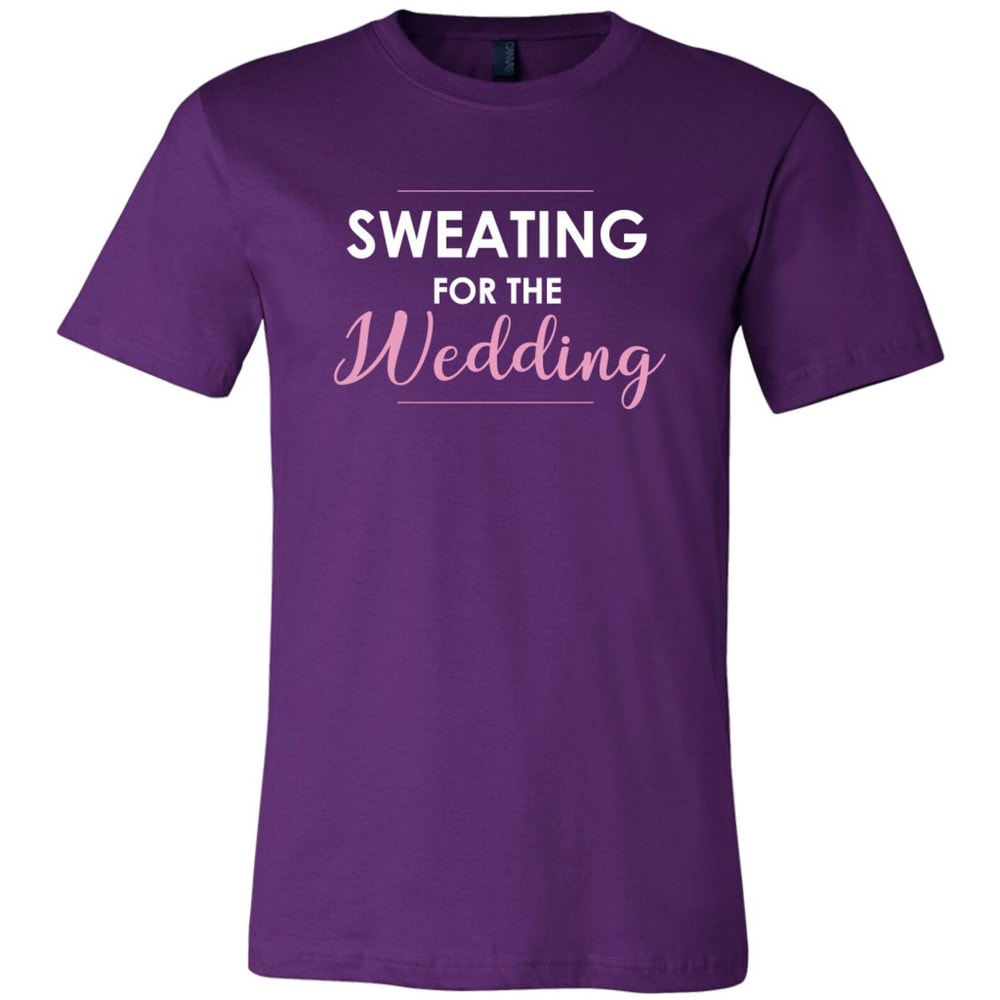 Sweating For The Wedding Bride Gym TShirt Bride Workout Fitness Tee 1