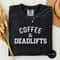 Coffee And Deadlifts Gym TShirt Powerlifting Coffee Lover Workout Tee 0