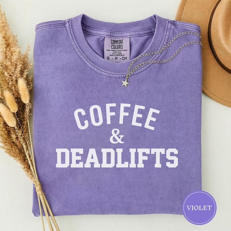 Coffee And Deadlifts Gym TShirt Powerlifting Coffee Lover Workout Tee 3