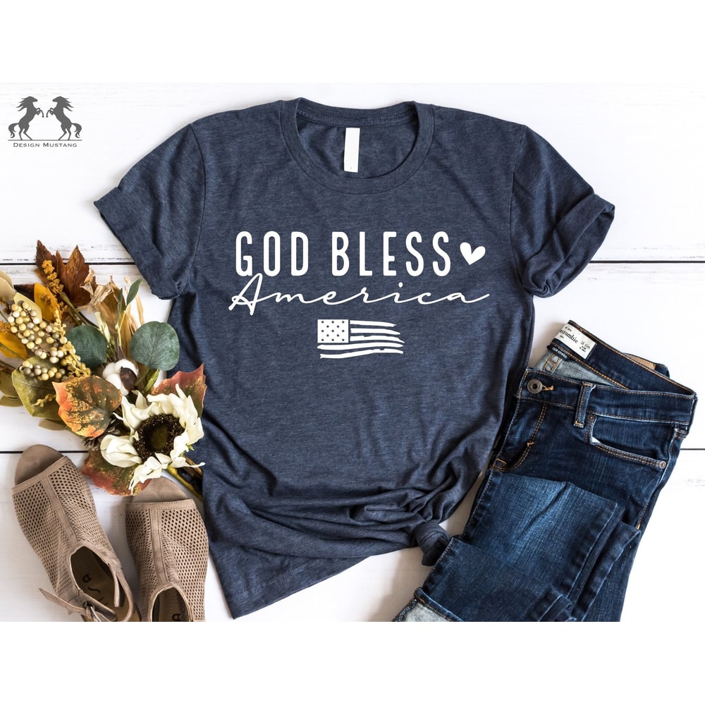 God Bless America Shirt 4th Of July Patriotic Independence Day Tee 0
