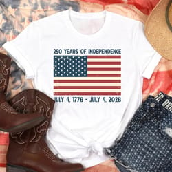 1776–2026 america 250 years of independence patriotic graphic tee