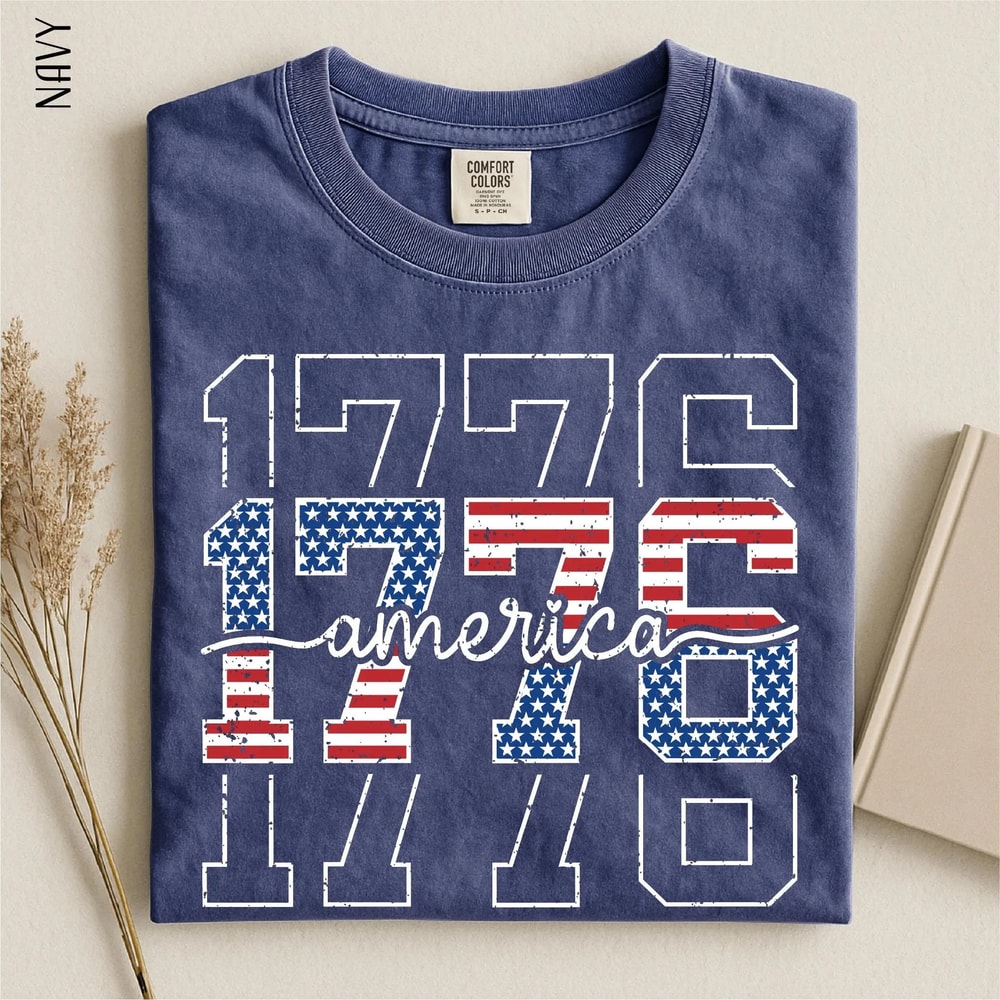 1776 Land Of The Free America 250th Anniversary Patriotic Graphic Tee 0