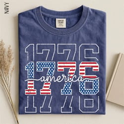 1776 land of the free america 250th anniversary patriotic graphic tee