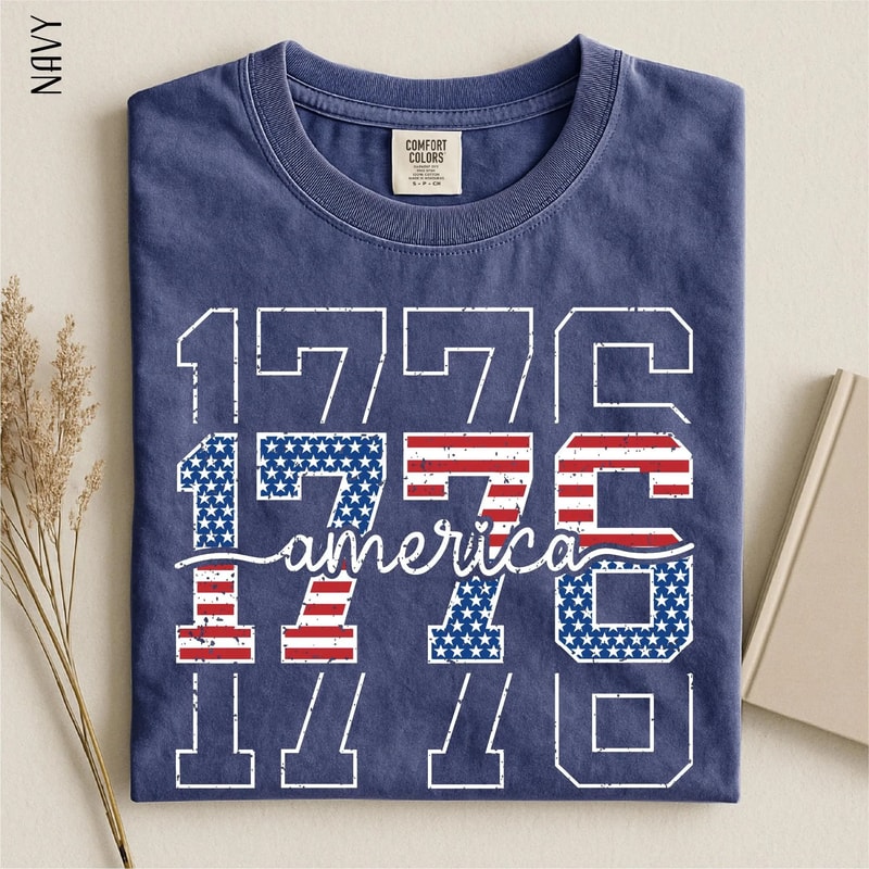 1776 Land Of The Free America 250th Anniversary Patriotic Graphic Tee 0