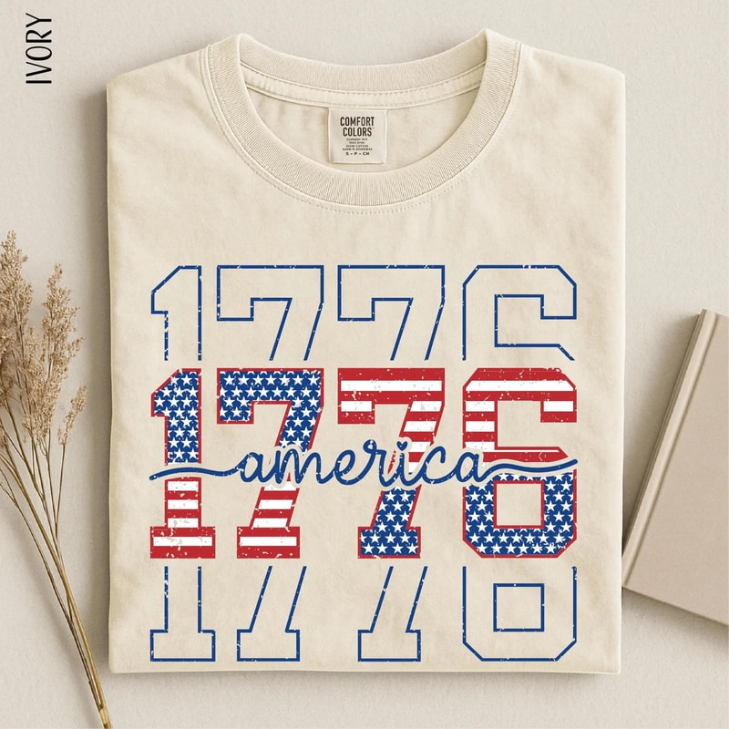 1776 Land Of The Free America 250th Anniversary Patriotic Graphic Tee 1