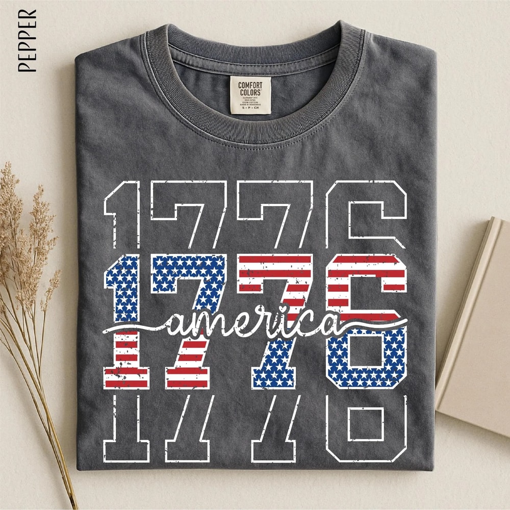 1776 Land Of The Free America 250th Anniversary Patriotic Graphic Tee 3