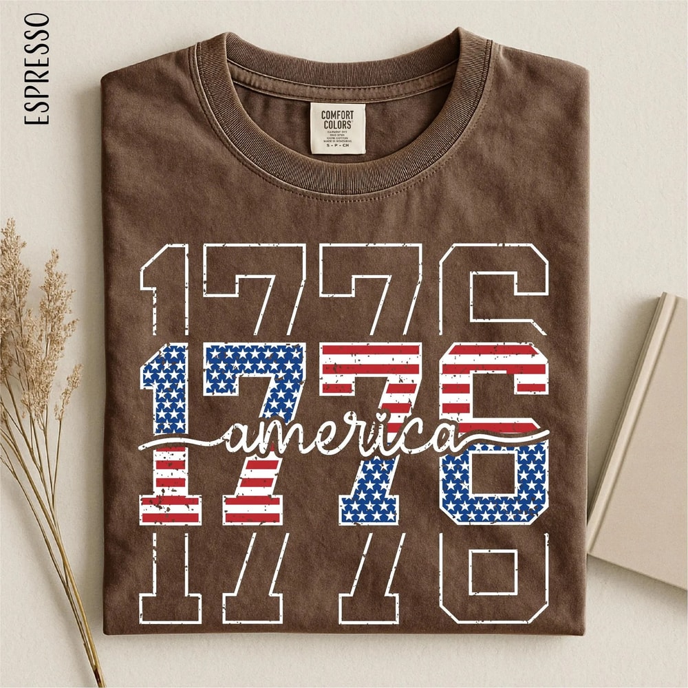 1776 Land Of The Free America 250th Anniversary Patriotic Graphic Tee 4