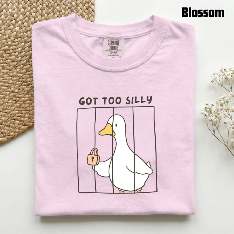 Got Too Silly Duck Aesthetic Cottagecore Funny Meme Graphic Tee 2