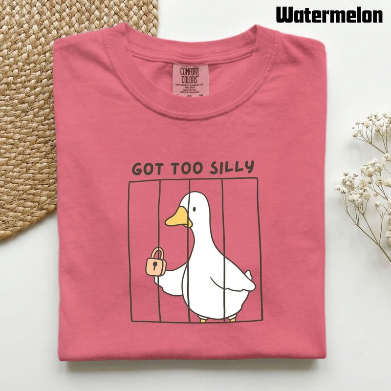 Got Too Silly Duck Aesthetic Cottagecore Funny Meme Graphic Tee 3