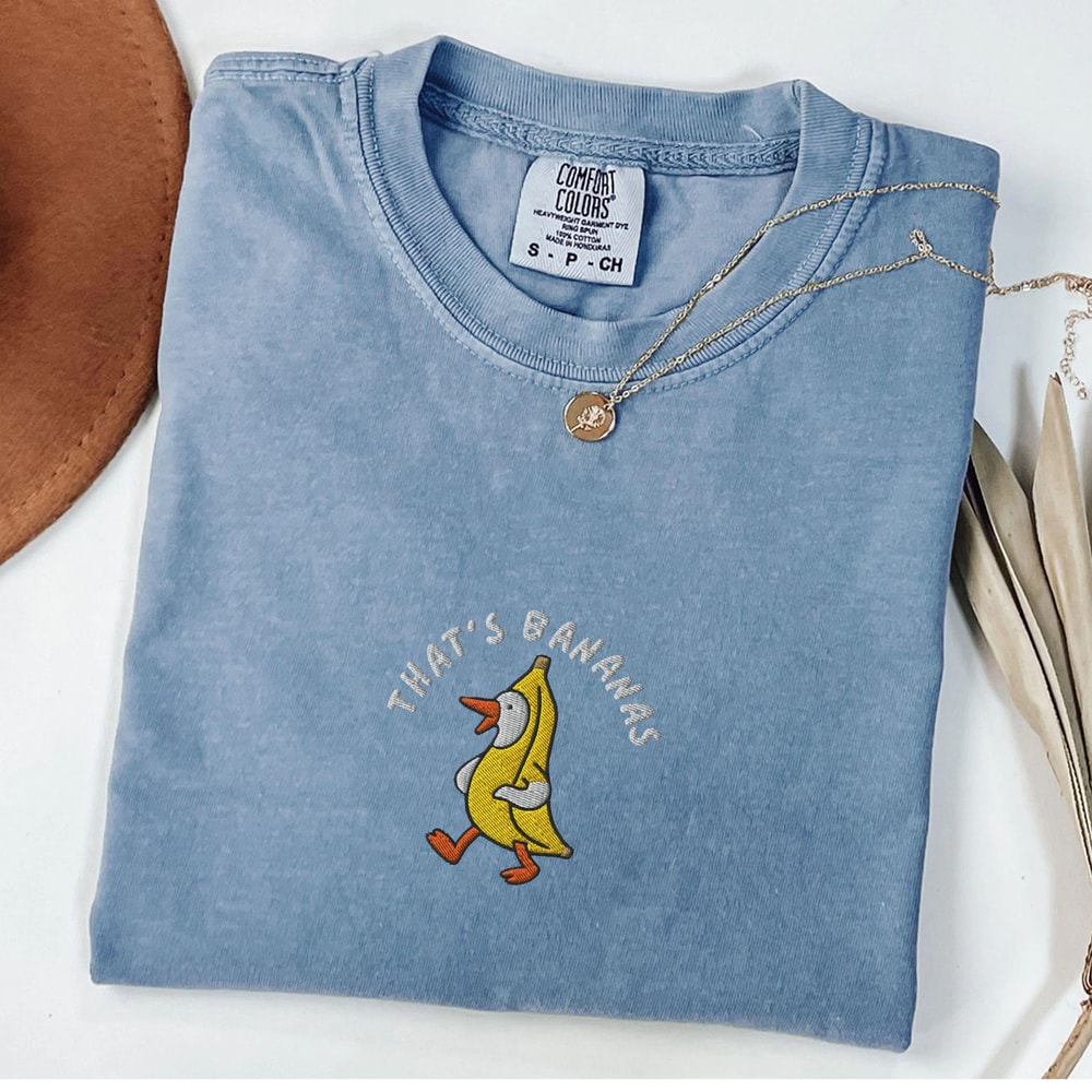 Embroidered Got Too Silly Goose Funny Unhinged Graphic Tee 1