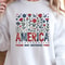Floral America Patriotic 4th Of July Graphic Tee 2