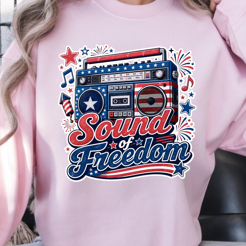 4th Of July Patriotic Boombox TShirt Independence Day USA Music Shirt American Flag Retro Party T 2