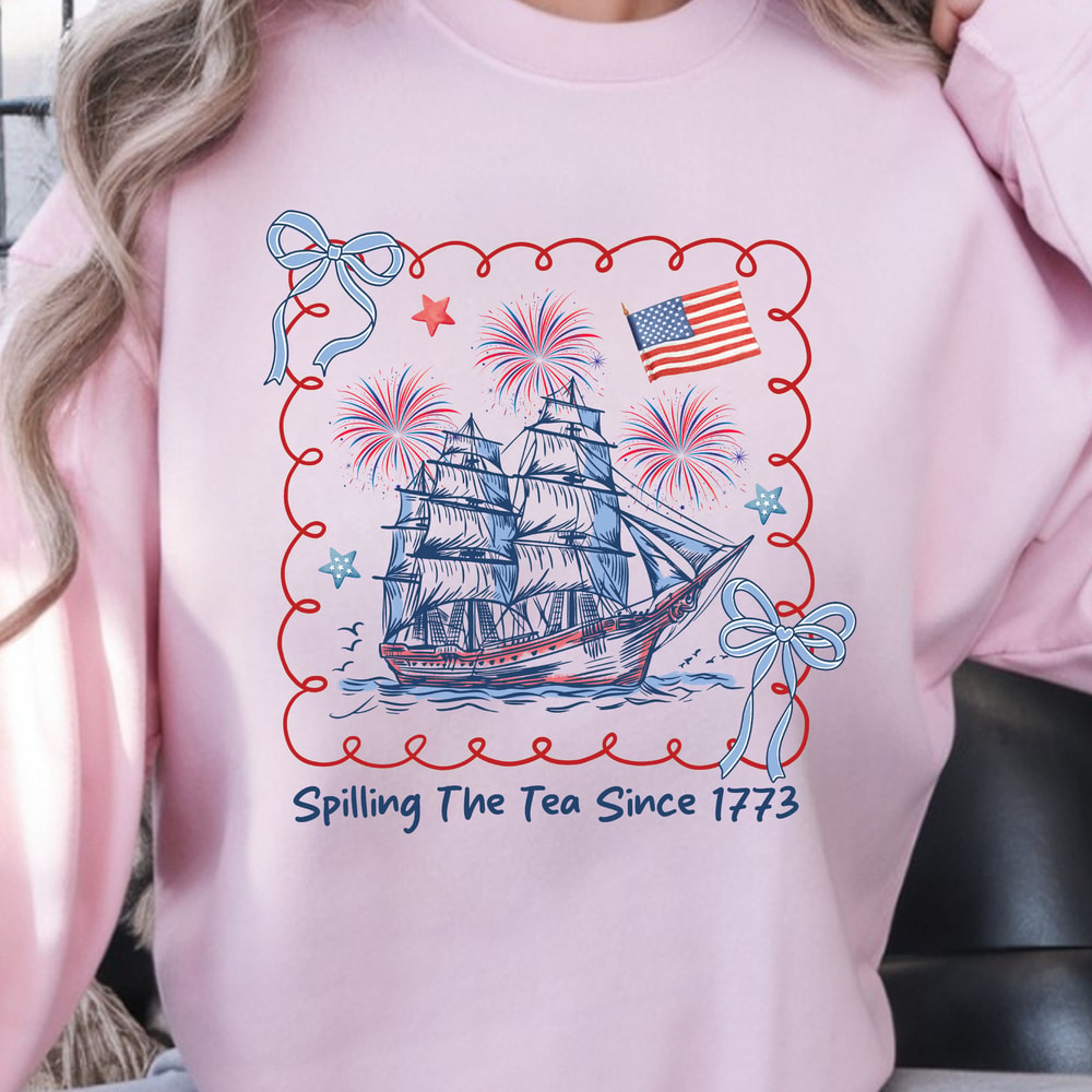 Coquette 4th Of July TShirt Cute Patriotic Bow USA Shirt Independence Day Coquette Style Tee 1