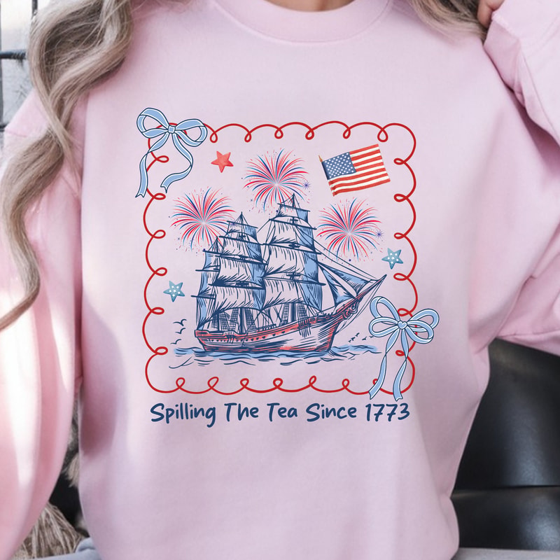 Coquette 4th Of July TShirt Cute Patriotic Bow USA Shirt Independence Day Coquette Style Tee 1