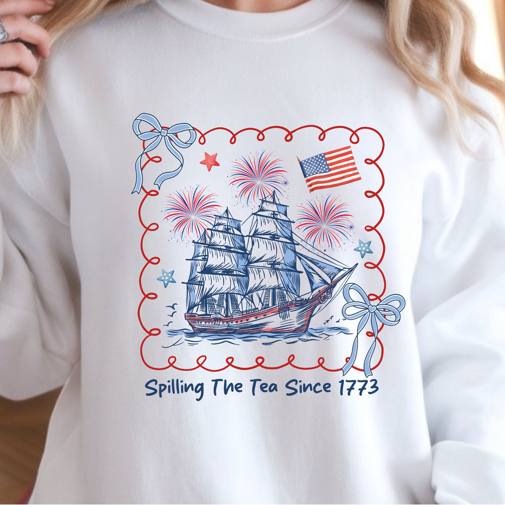 Coquette 4th Of July TShirt Cute Patriotic Bow USA Shirt Independence Day Coquette Style Tee 2