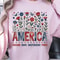 Floral America Patriotic 4th Of July TShirt USA Floral Flag Shirt Independence Day Summer Tee 2