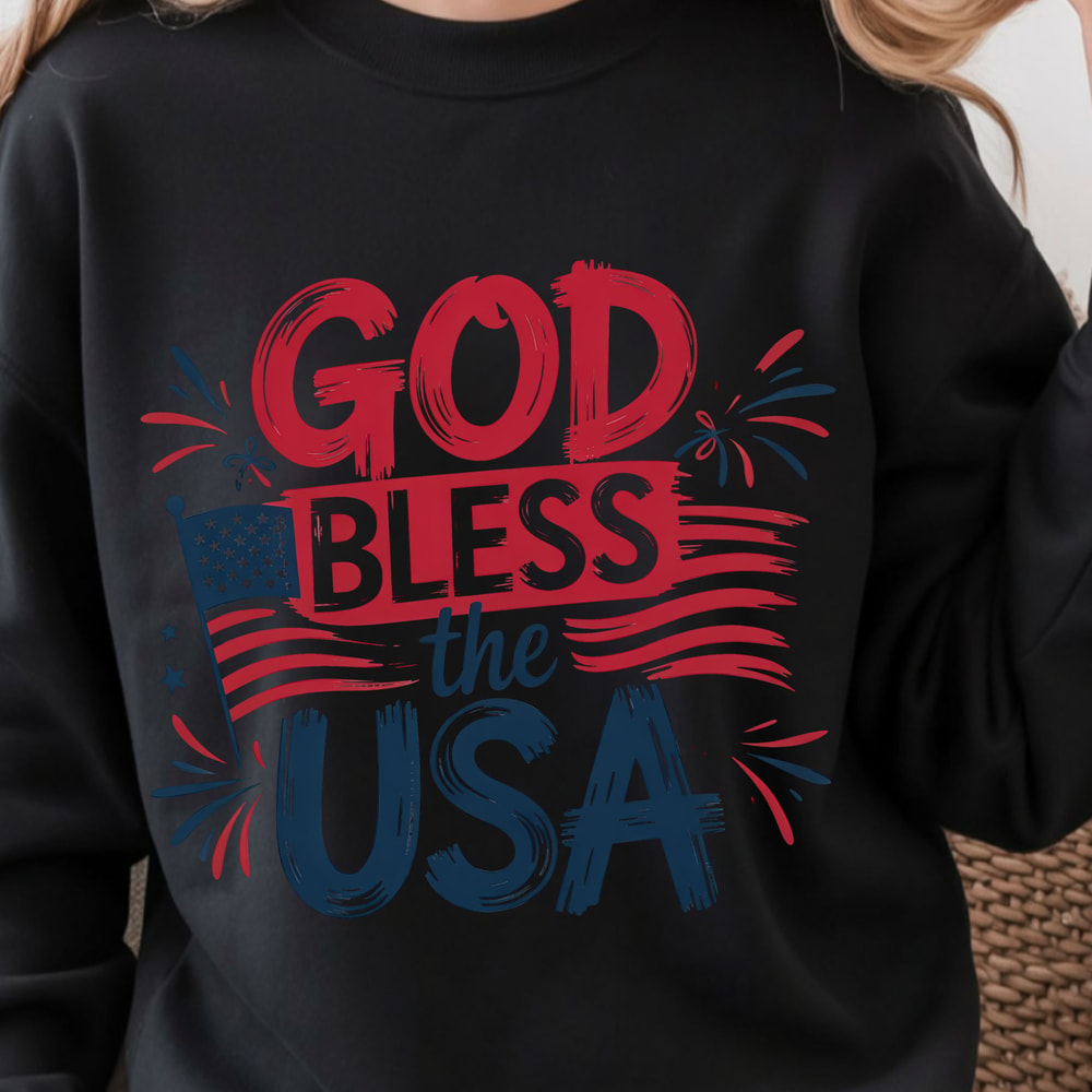 God Bless The USA Christian TShirt Patriotic Faith USA Shirt Christian 4th Of July Prayer Tee 0
