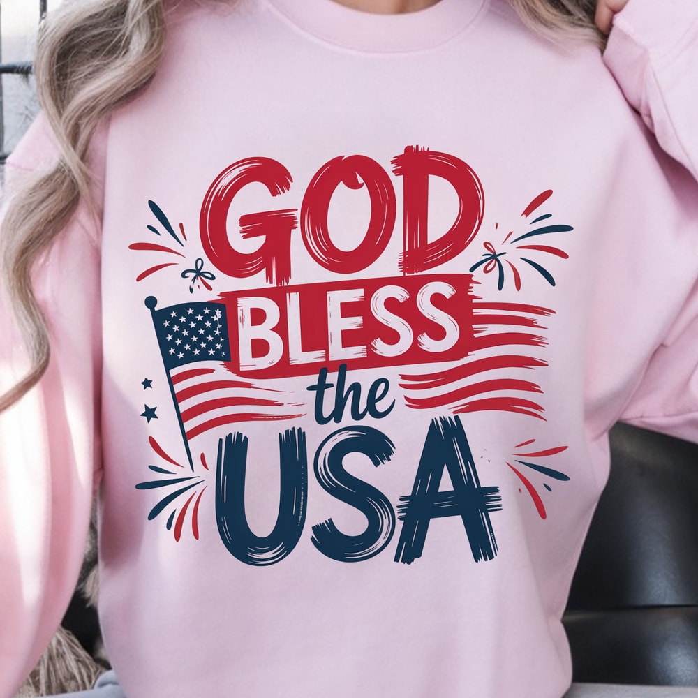 God Bless The USA Christian TShirt Patriotic Faith USA Shirt Christian 4th Of July Prayer Tee 1