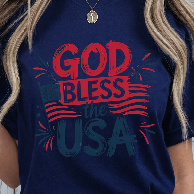 God Bless The USA Christian TShirt Patriotic Faith USA Shirt Christian 4th Of July Prayer Tee 2