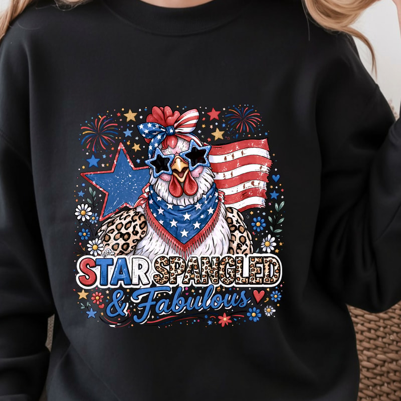 Retro Patriotic Chicken 4th Of July TShirt Funny USA Independence Day Farmhouse Tee 0