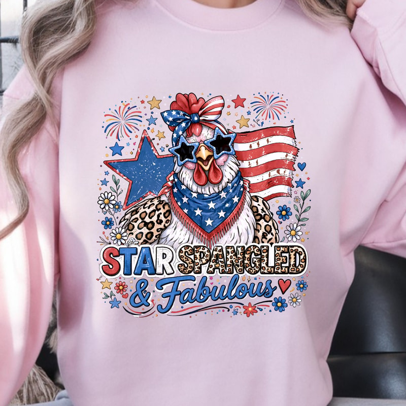 Retro Patriotic Chicken 4th Of July TShirt Funny USA Independence Day Farmhouse Tee 1