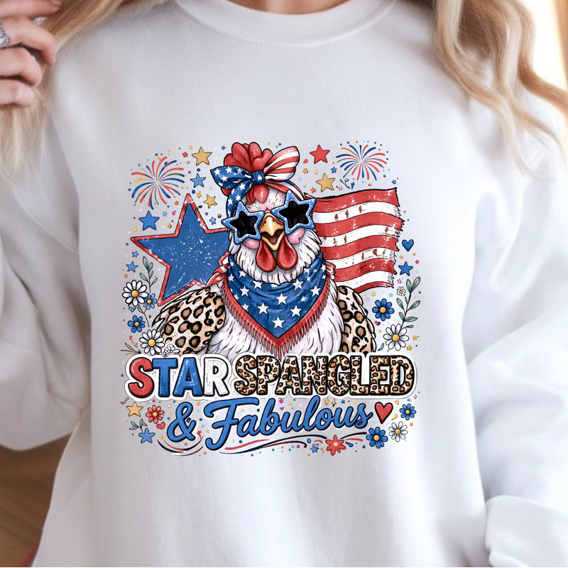Retro Patriotic Chicken 4th Of July TShirt Funny USA Independence Day Farmhouse Tee 2