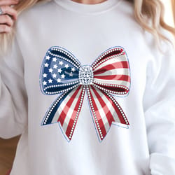usa flag bow 4th of july t-shirt | patriotic bow independence day shirt | cute american flag tee