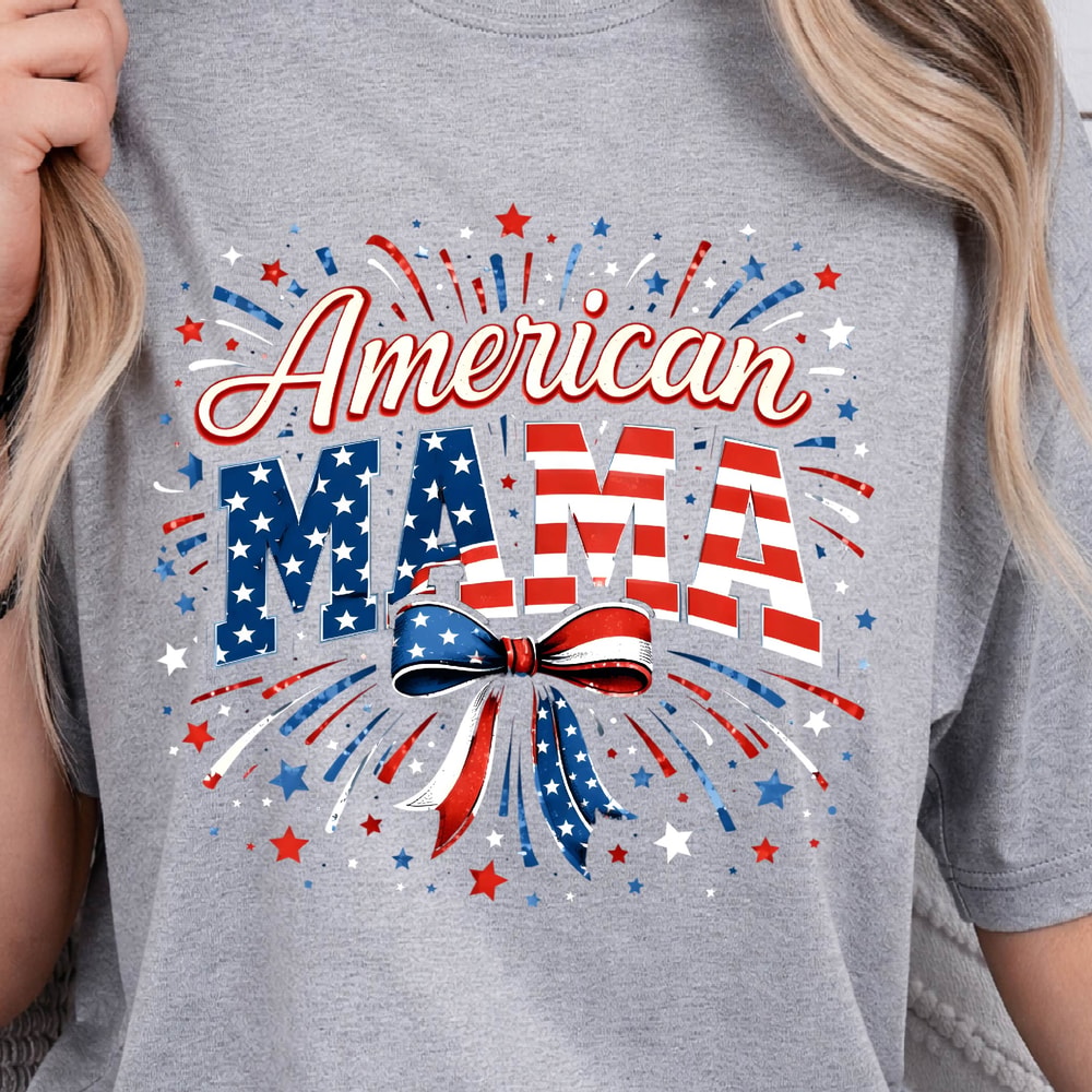American Mama Patriotic 4th Of July Graphic Tee 0
