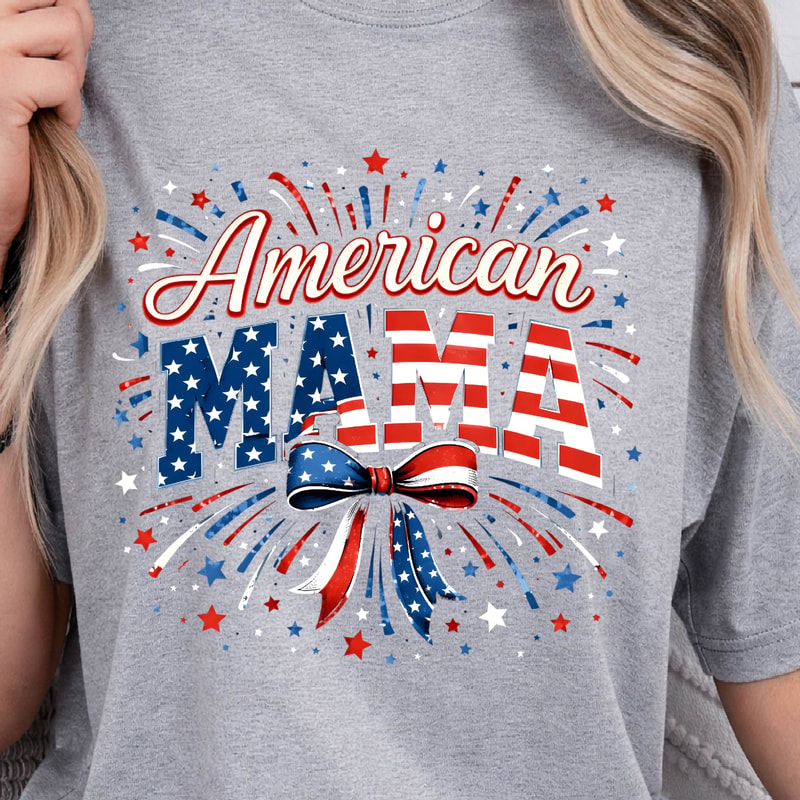 American Mama Patriotic 4th Of July Graphic Tee 0
