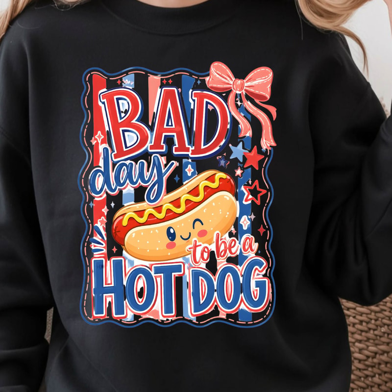 Bad Day To Be A Hotdog Funny 4th Of July Graphic Tee 1