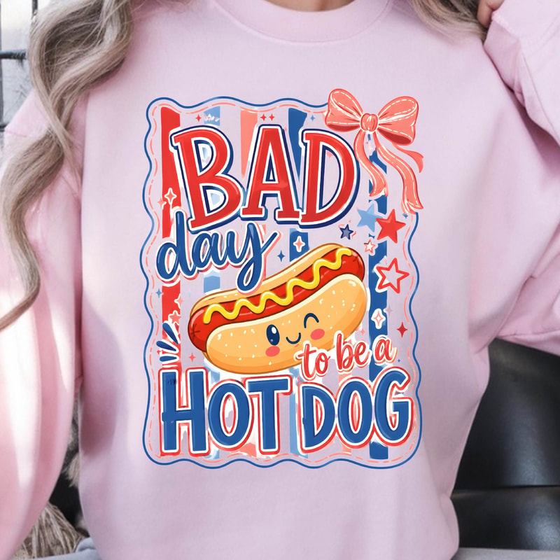 Bad Day To Be A Hotdog Funny 4th Of July Graphic Tee 2
