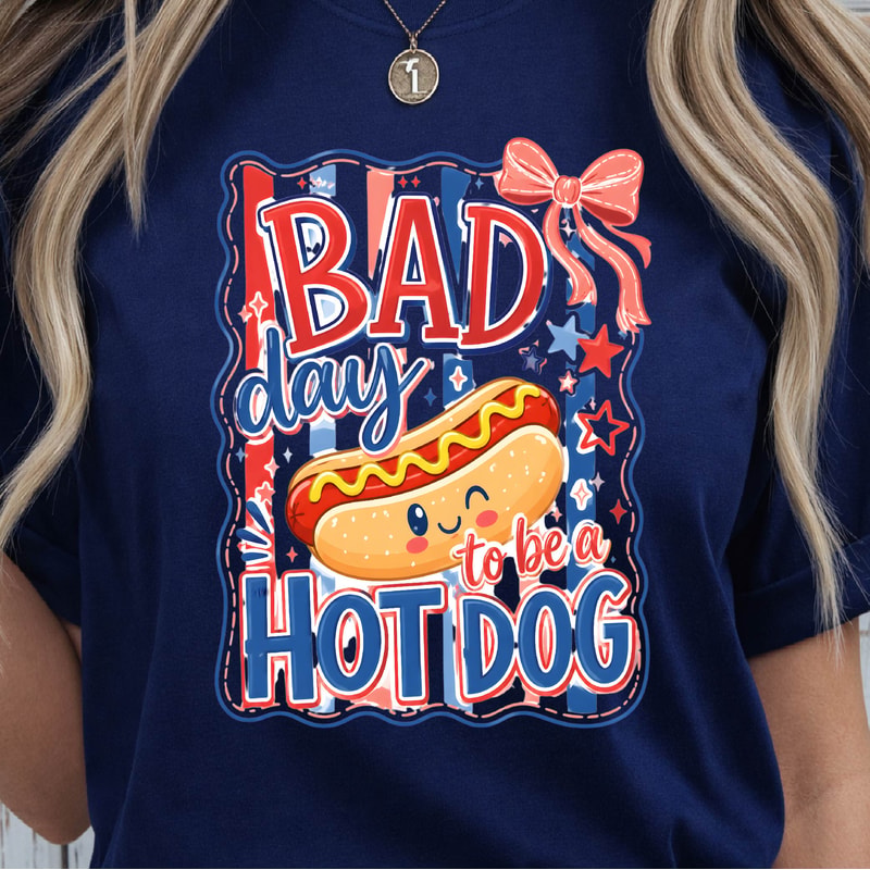 Bad Day To Be A Hotdog Funny 4th Of July Graphic Tee 3