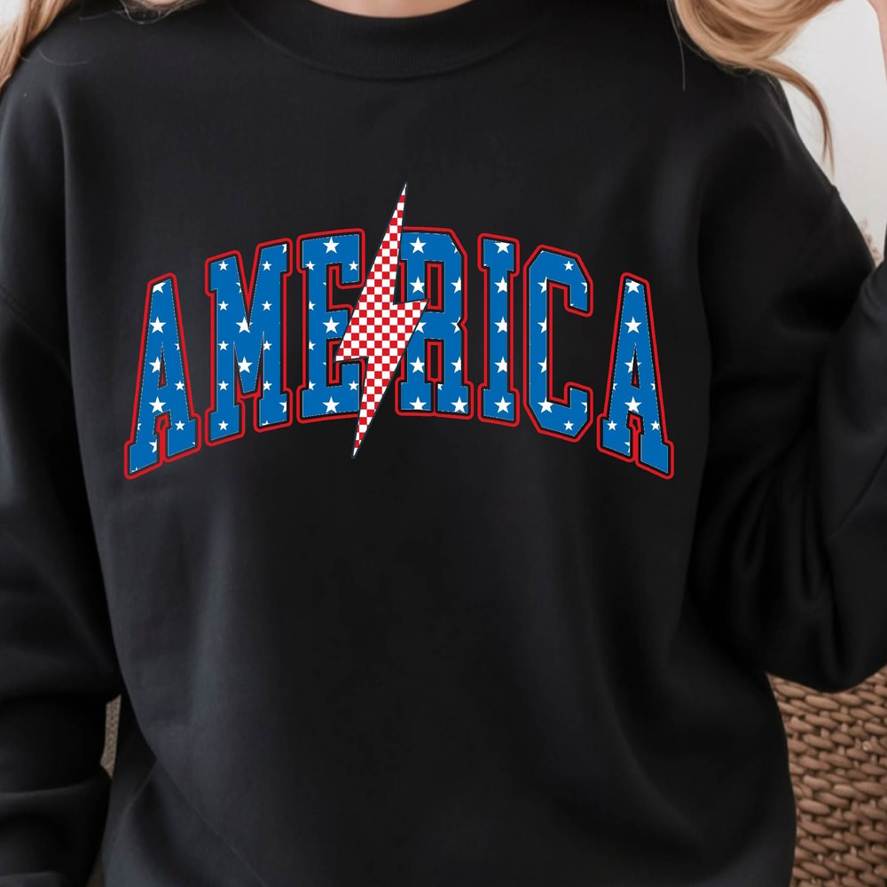 America Patriotic Varsity 4th Of July Graphic Tee 1