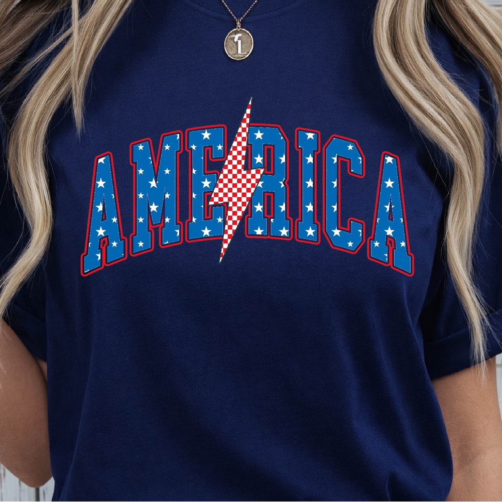 America Patriotic Varsity 4th Of July Graphic Tee 2