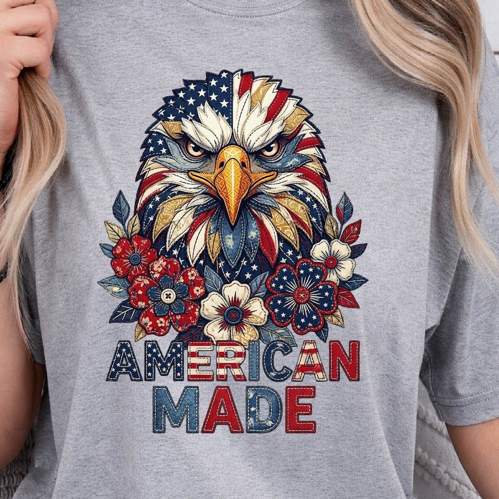 American Made Eagle Patriotic 4th Of July Graphic Tee 0