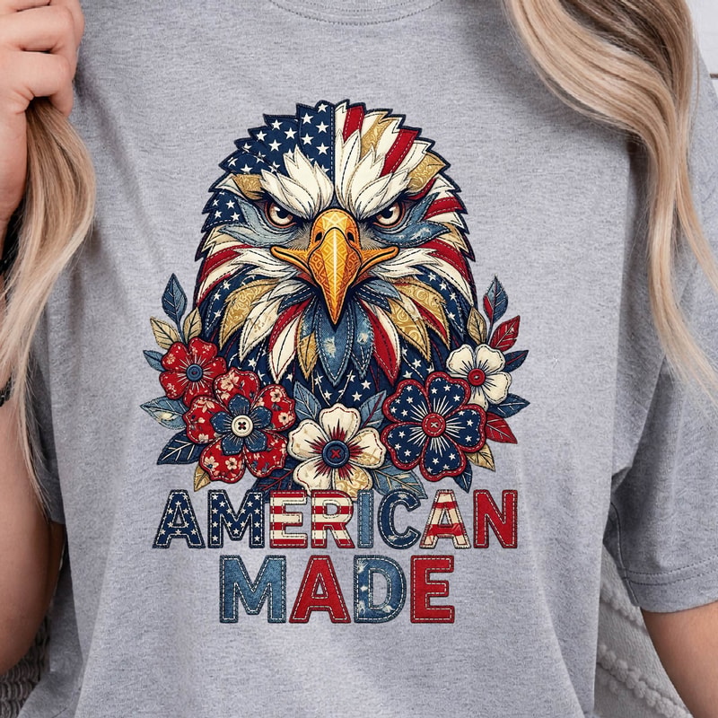 American Made Eagle Patriotic 4th Of July Graphic Tee 0