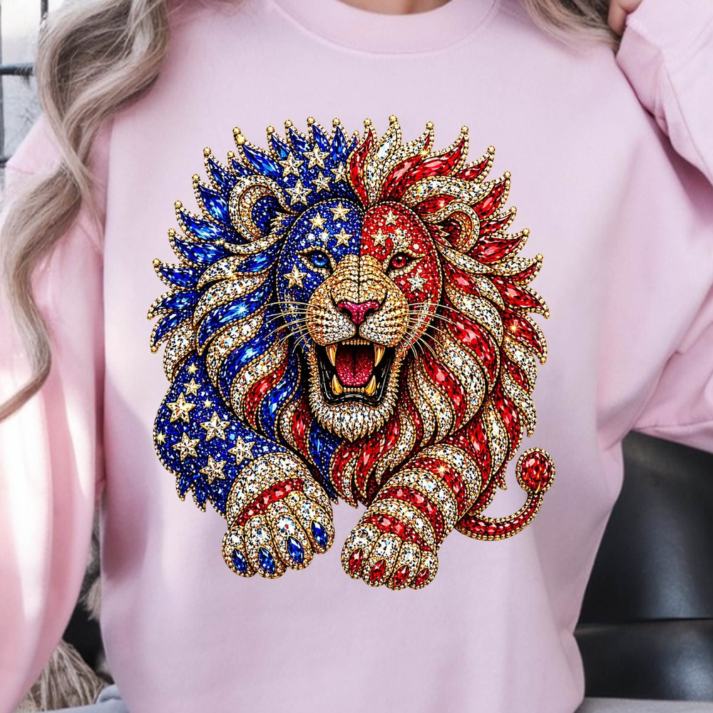 Patriotic Lion PNG 4th Of July Digital Download Design 2