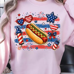 4th of july hot dog independence day funny graphic tee
