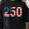 Red White 250 Anniversary Patriotic 4th Of July Graphic Tee 1