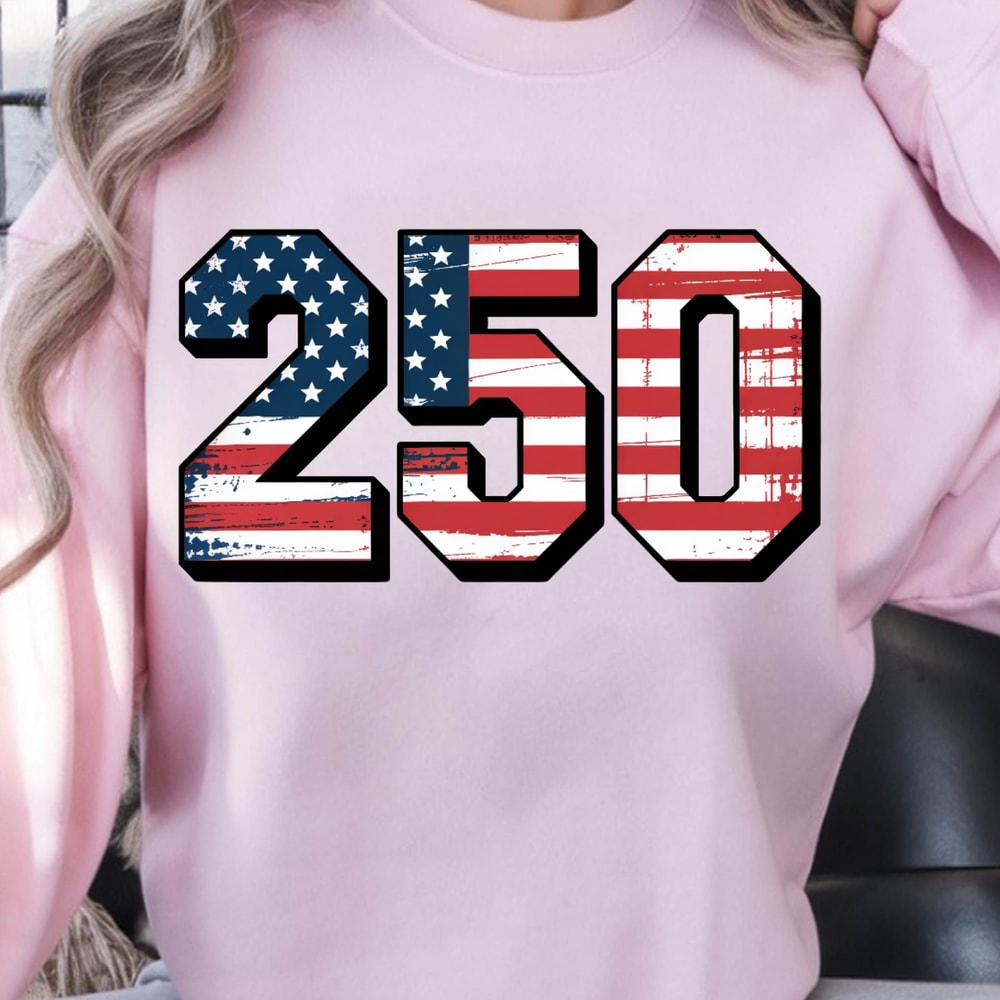 Red White 250 Anniversary Patriotic 4th Of July Graphic Tee 2