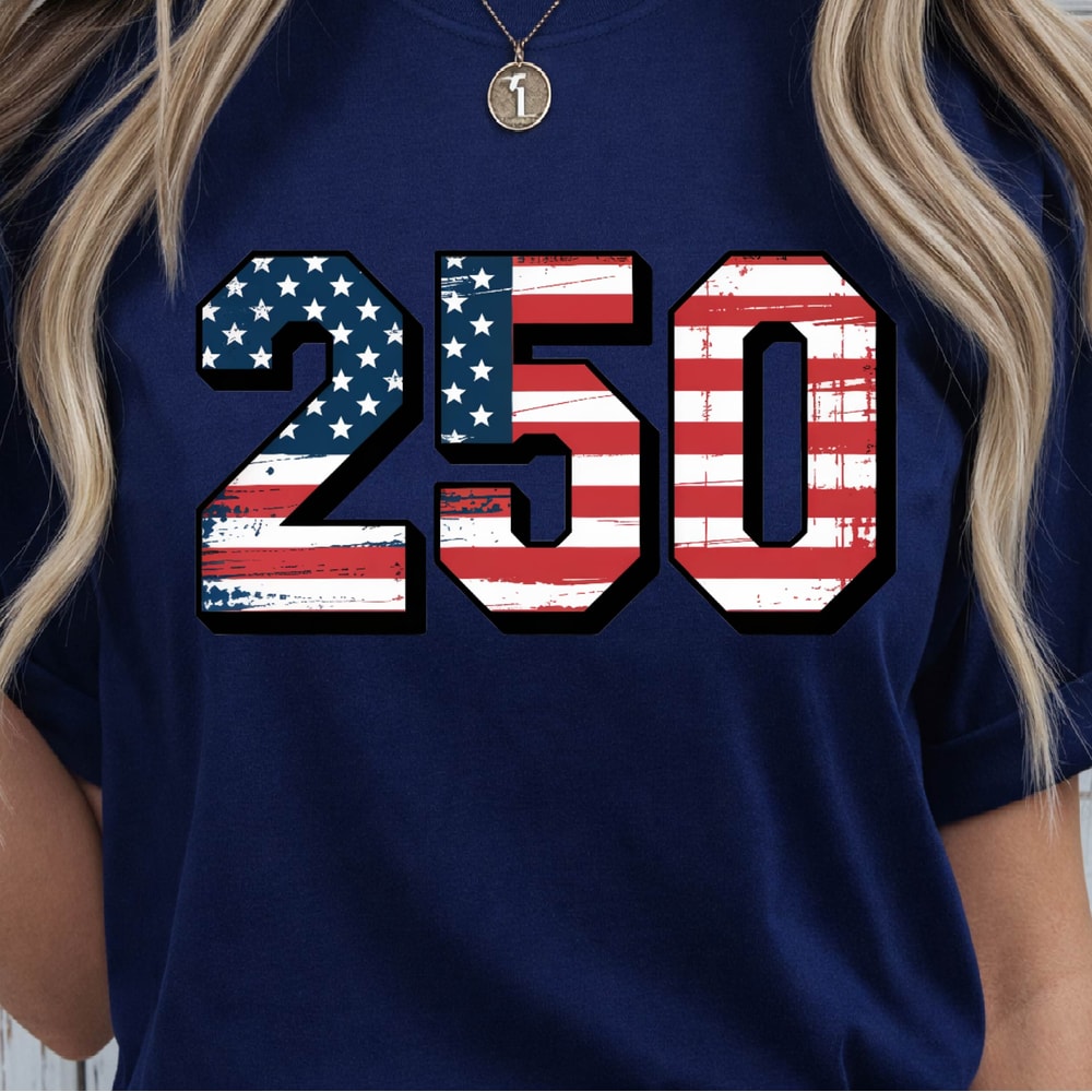 Red White 250 Anniversary Patriotic 4th Of July Graphic Tee 3