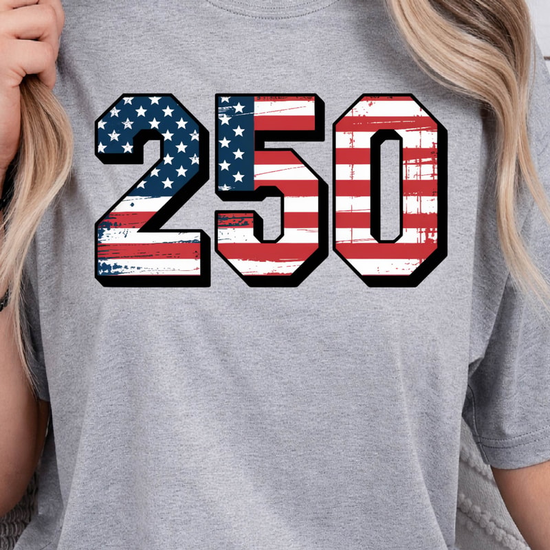 Red White 250 Anniversary Patriotic 4th Of July Graphic Tee 5