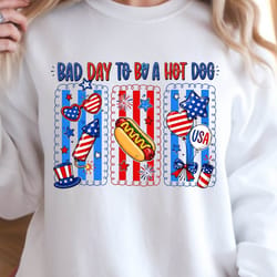 bad day to be a hot dog funny 4th of july bbq graphic tee
