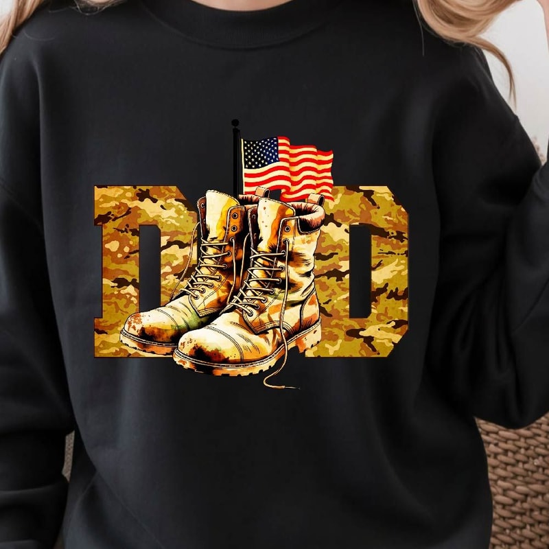 Military Dad 4th Of July Patriotic Gift Shirt 0