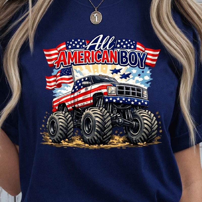 All American Boy 4th Of July Patriotic Graphic Tee 4th July 1